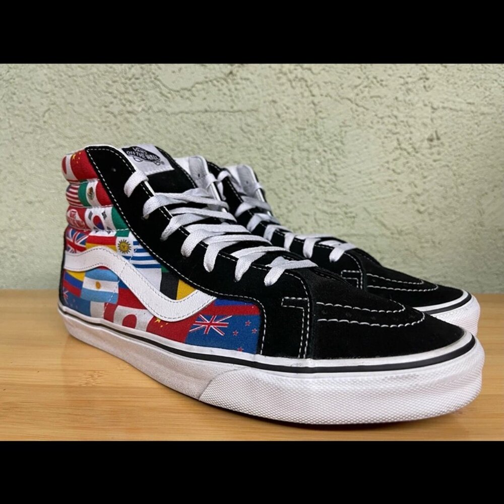Vans Sk8-Hi Flags Men 13 Women 14.5 Sneakers Skateboard Shoe International World
